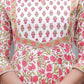White Floral Printed Anarkali Kurta Set with Dupatta