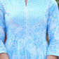 Blue Floral Printed Anarkali Kurta Set with Dupatta