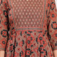Brown Floral Printed Anarkali Kurta Set with Dupatta