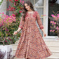 Maroon Floral Printed Anarkali Kurta Set with Dupatta