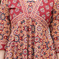 Maroon Floral Printed Anarkali Kurta Set with Dupatta