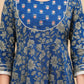 Blue Floral Printed Anarkali Kurta Set with Dupatta