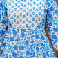 Blue Floral Printed Anarkali Kurta Set with Dupatta