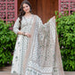 Off-White Floral Printed Anarkali Kurta Set with Dupatta