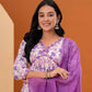 Floral Printed Empire V-Neck Pure Cotton A-Line Kurta With Trousers & Dupatta