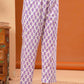 Floral Printed Empire V-Neck Pure Cotton A-Line Kurta With Trousers & Dupatta