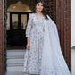 Women Floral Printed Layered Pure Cotton Kurta with Trousers & With Dupatta