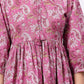 Floral Printed Tie-Up Neck Cotton Fit And Flare Ethnic Dress